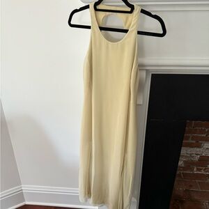 Vintage Emporio Armani chartreuse silk dress